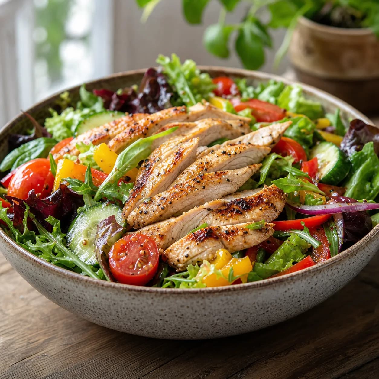 Ensalada de pollo fresca y fácil