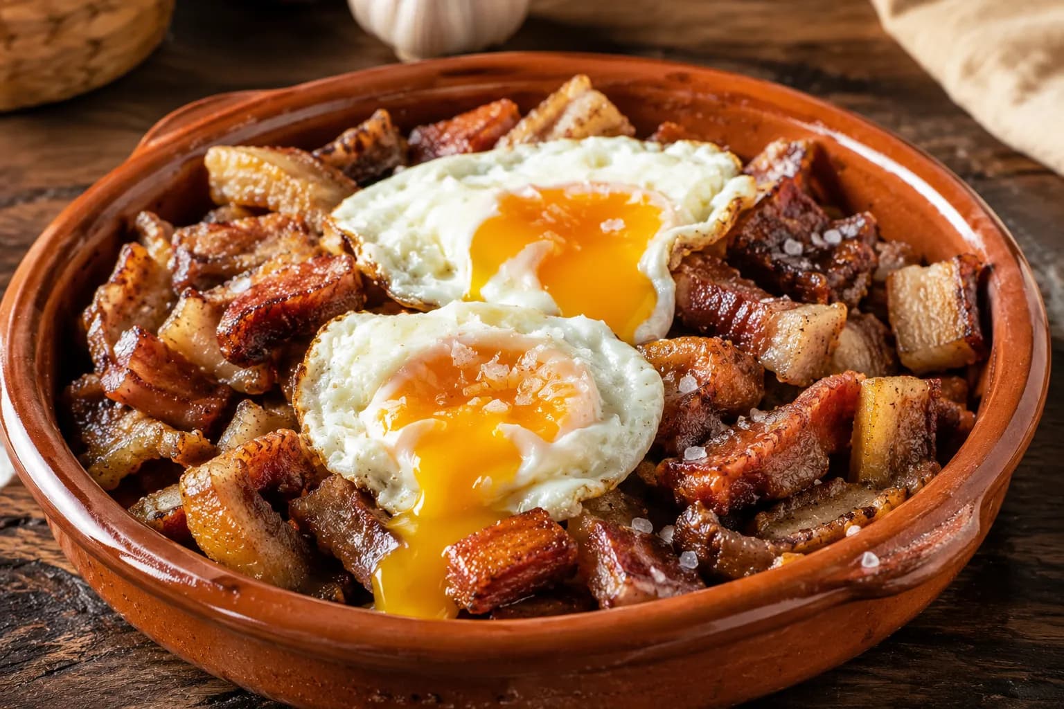 Huevos Rotos con Oreja y Torreznos: El Plato Pirata por Excelencia