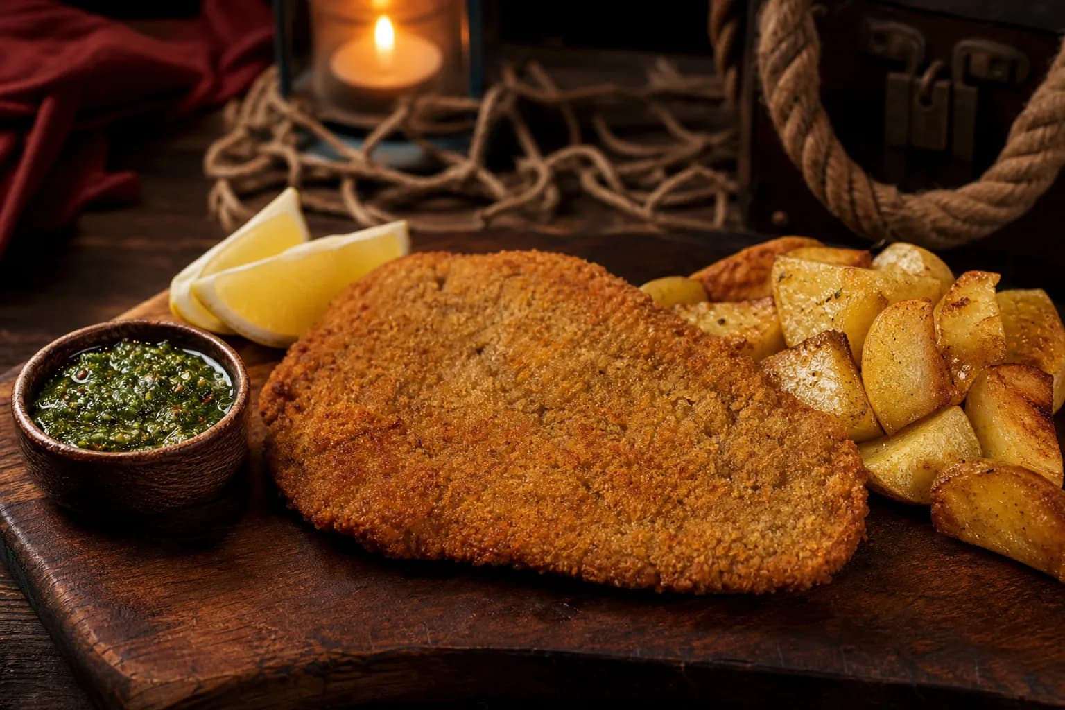 Milanesa con papas y chimichurri: receta para levantar el ánimo a la uruguaya